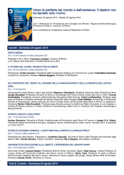 Programma Rimini Meeting 2014 - Ministero del Lavoro e delle