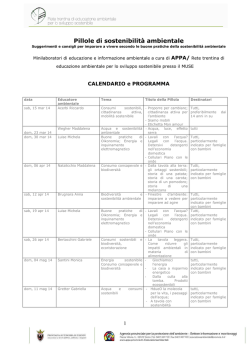 Programma definitivo pillole di sostenibilit&agrave; ambientale