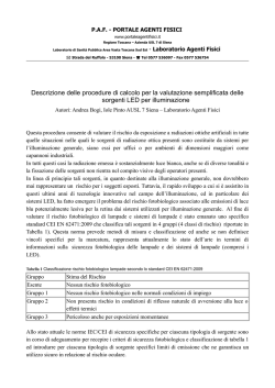 Descrizione delle procedure di calcolo per la valutazione