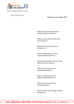 Visto di conformità - Direzione regionale Calabria