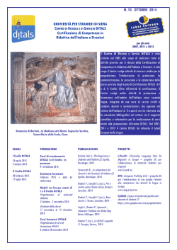 N. 10 OTTOBRE 2014 UNIVERSIT&Agrave; PERSTRANIERIDISIENA