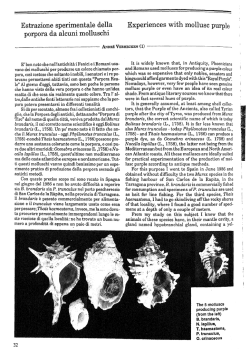 Estrazione sperimentale delia porpora da alcuni molluschi