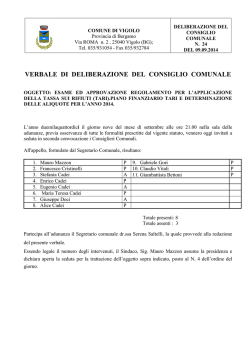 Esame ed approvazione regolamento piano