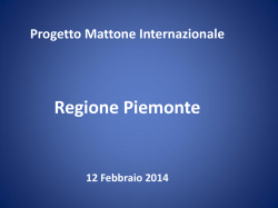 Gruppo di lavoro interdirezionale - Progetto Mattone Internazionale