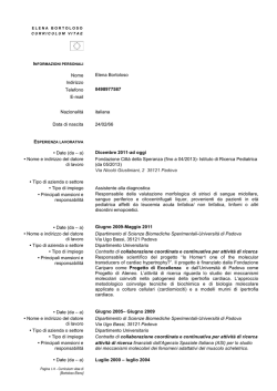 Elena Bortoloso CV europeo