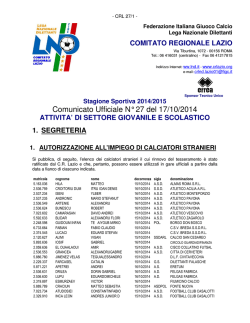 Com. Uff. LND-SGS ALR-GIR 17.10.2014 (Errate corrige)