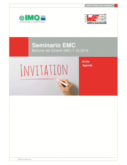 Agenda Seminario EMC, Belforte del Chienti (MC) 7 ottobre