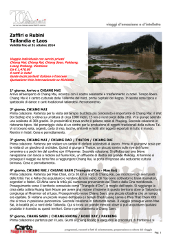 Zaffiri e Rubini Tailandia e Laos