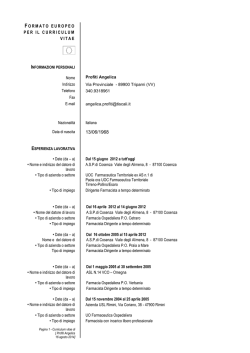 FORMATO EUROPEO PER IL CURRICULUM VITAE