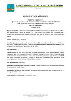 AVVISO APPALTO AGGIUDICATO. Progettazione definitiva