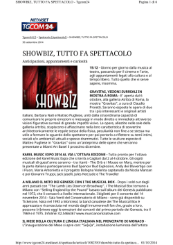 30.09.2014 TGCOM24 Tgcom calendario spettacoli
