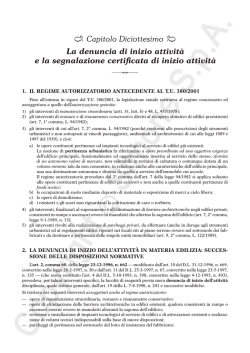  Capitolo Diciottesimo  La denuncia di inizio attivit&agrave; e la