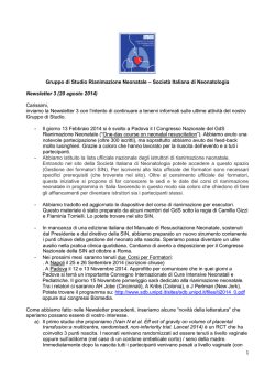 Newsletter 3 - Societ&agrave; Italiana di Neonatologia