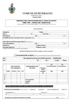 COMUNE DI PEVERAGNO-TARI - ISCRIZIONE utenza NON
