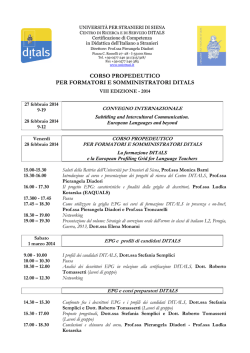 Programma corso formatori 2014 - DITALS