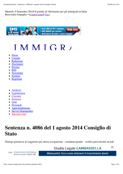 Immigrazione.biz - Sentenza n. 4086 del 1 agosto