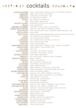 Menu Cocktails