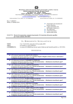decreto assegnazione collettivo Incarichi Specifici ATA