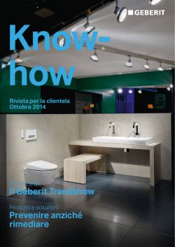 Il Geberit Trendshow Prevenire anzich&eacute; rimediare