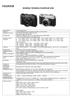 Scheda Tecnica Fujifilm X30