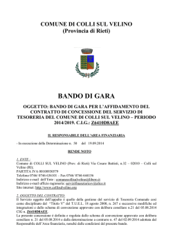 bando comune di colli sul velino