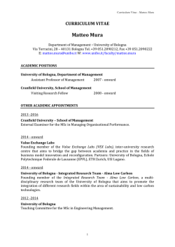 CURRICULUM VITAE Matteo Mura