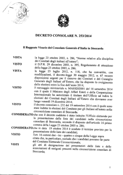 Comitato Elettorale Circoscrizionale - CEC