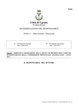 Deter.N320 del 14.03.14 Impegno e liquidazione commissione ERP