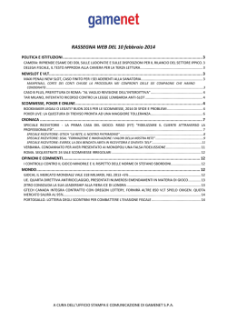 Rassegna Web del 10.02.2014