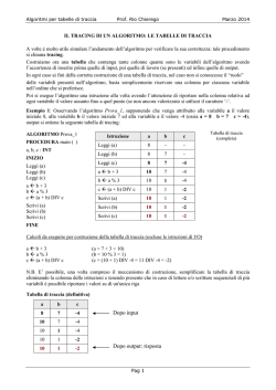 Le tabelle di traccia