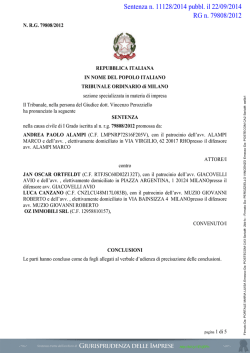 scarica la sentenza - Giurisprudenza delle imprese