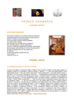 Pensieri per il T R I D U O P A S Q U A L E 2014