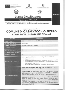 SERVIZIO CIVILE NAZIONALE - Comune di CASALVECCHIO SICULO