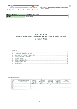 SIMT-POS 016 Gestione effetti indesiderati o eventi