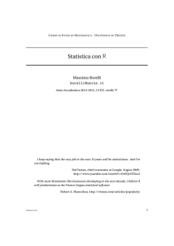 Statistica con R - Dipartimento di Matematica e Informatica