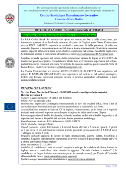 32 news offerte di lavoro 13 novembre 2014