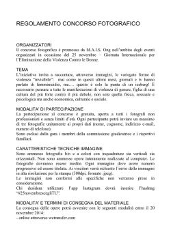 Il regolamento del concorso fotografico