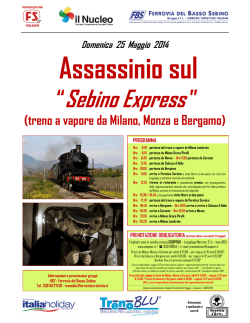 25 MAGGIO 2014: "Assassinio sul Sebino Express"