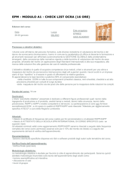 EPM - MODULO A1 - CHECK LIST OCRA (16 ORE)