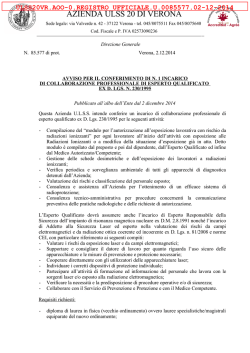 AVVISO 02.12.2014 n. 85.577 di prot. Esperto