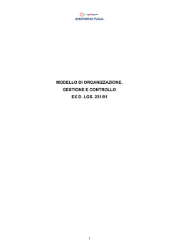 Modello di organizzazione, Gestione e controllo Ex d. Lgs. 231/01