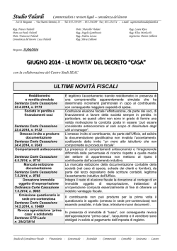 10-2014 Giugno - Le novit&agrave; del decreto casa