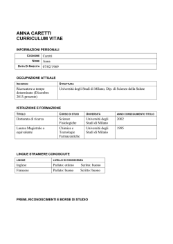 anna caretti curriculum vitae - Universit&agrave; degli Studi di Milano