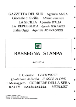 RASSEGNA STAMPA - Consorzio per le Autostrade Siciliane