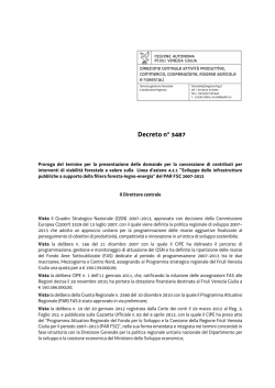 Decreto proroga bando PAR FSC - Regione Autonoma Friuli