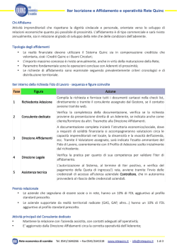 Iter Iscrizione + Fido di Lavoro Crediti Quinc