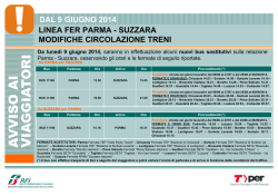 Linea FER Parma-Suzzara nuovi bus dal 9-6-14