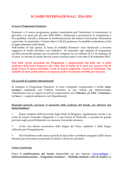 GUIDA Scambi internazionali - Universit&agrave; degli studi di Bergamo