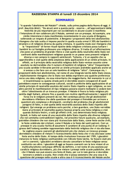 Rassegna stampa 15 dicembre 2014