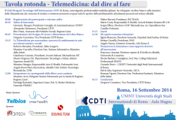 Tavola rotonda - Telemedicina: dal dire al fare